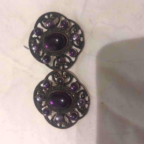 Modcloth Purple Stone Earrings - Picture 1 of 2